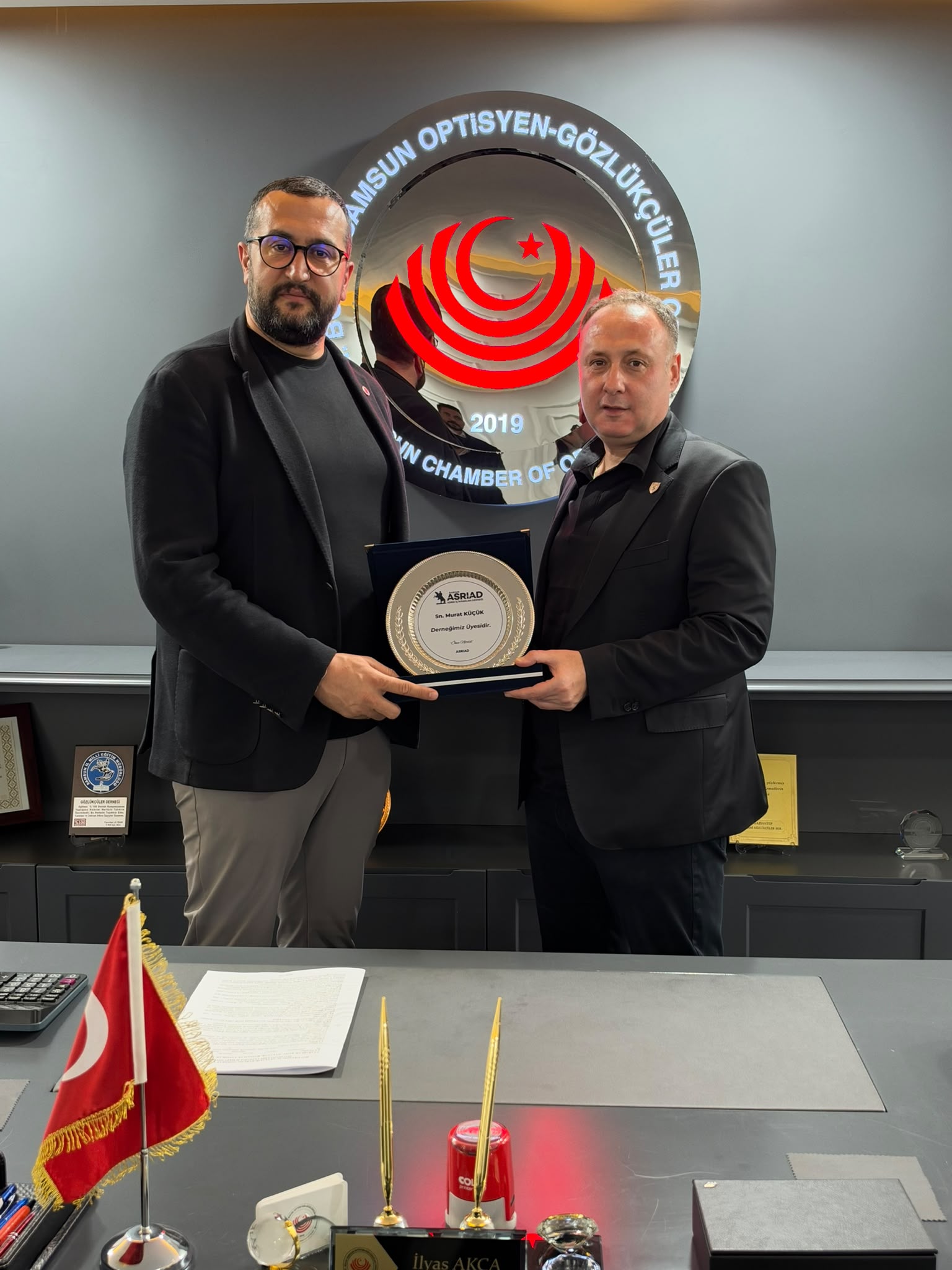 İlyas Akça hayırlı olsun ziyareti ve plaket takdimi